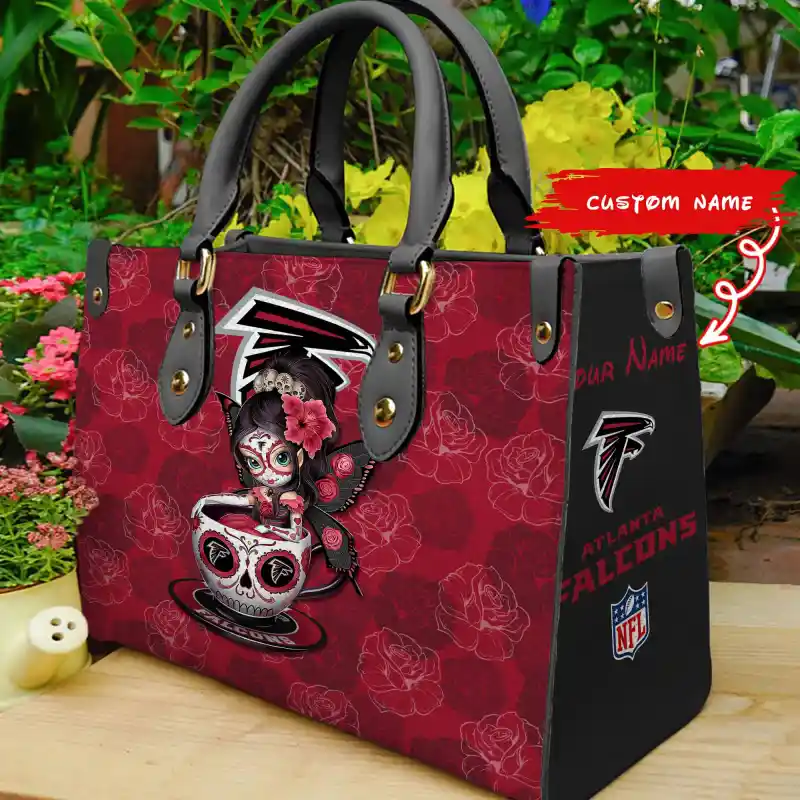 Atlanta Falcons Personalized Leather Hand Bag