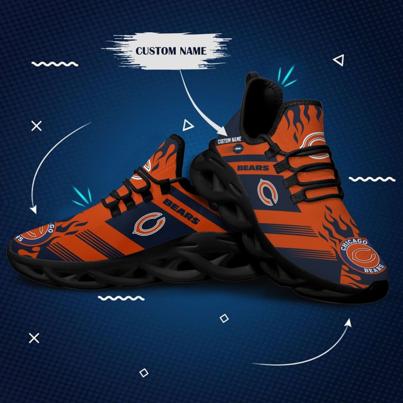 Chicago Bears Personalized Yezy Running Sneakers Detailed View