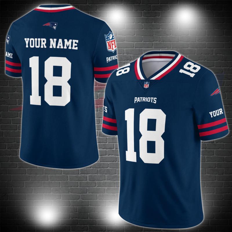 New England Patriots V-neck Football Jersey Front