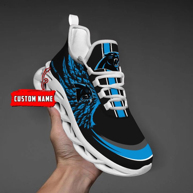 Carolina Panthers Personalized Yezy Running Sneakers