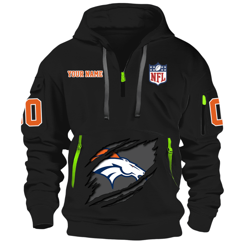Denver Broncos Quarter Zip Hoodie 2
