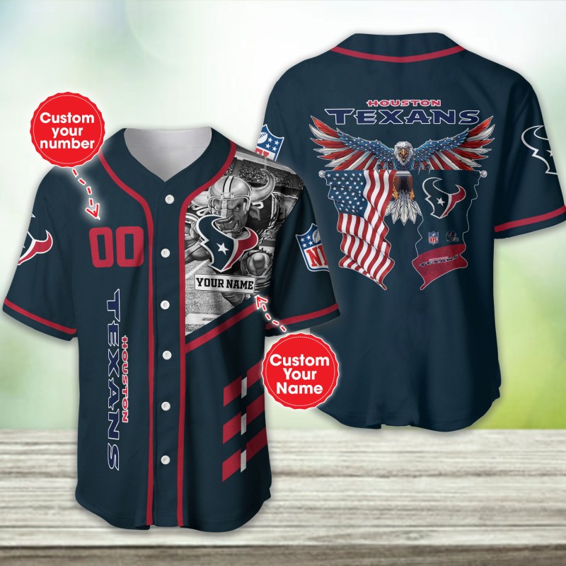 Houston Texans Personalized Baseball Jersey