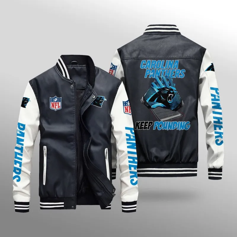 Carolina Panthers Leather Bomber Jacket