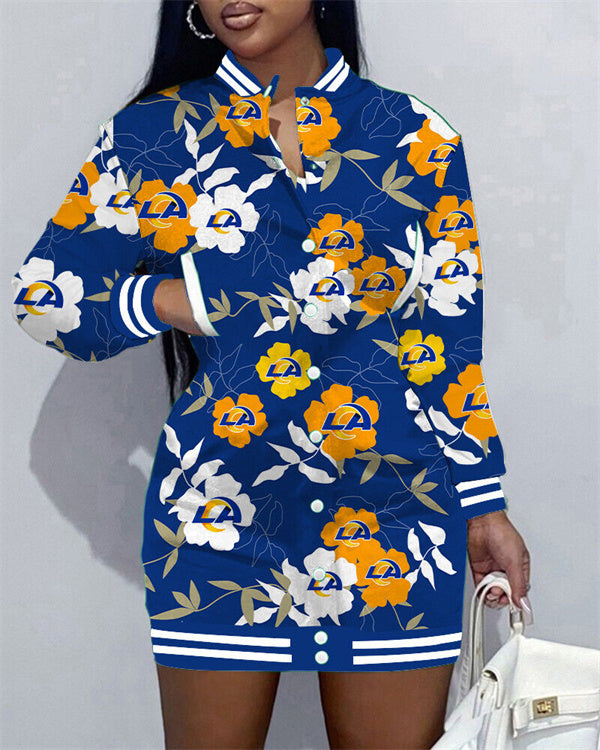 Los Angeles Rams Women's Button Down Jacket Dress
