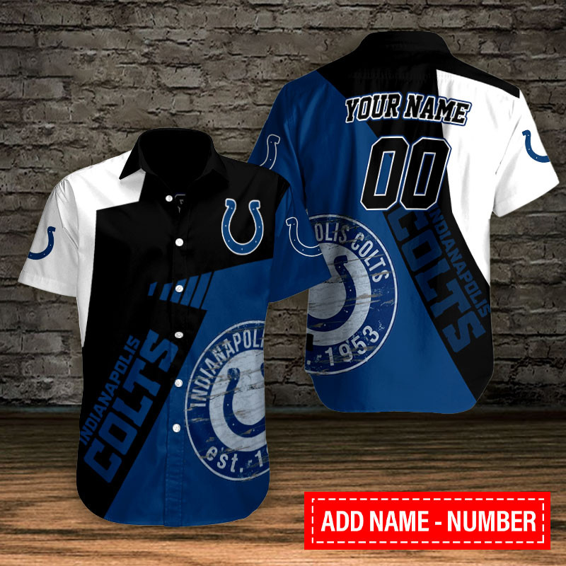Sizing Chart for Indianapolis Colts Button Shirt