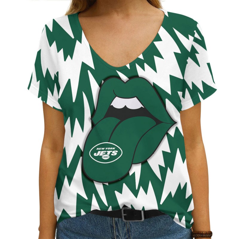 Sizing Chart for New York Jets Summer V-neck Women T-shirt