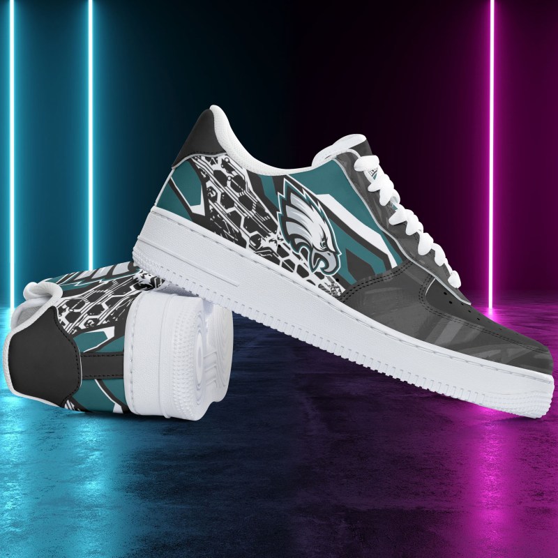 Philadelphia Eagles AF1 Shoes Side View