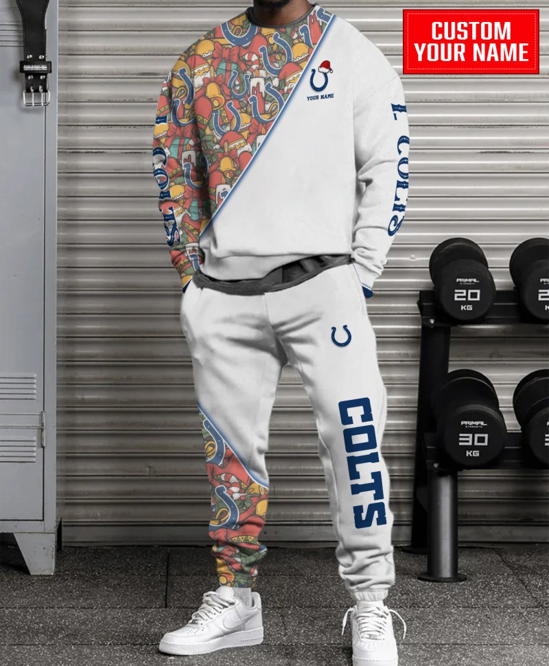 Indianapolis Colts Christmas Pattern Unisex Combo Sweatshirt And Sweatpants
