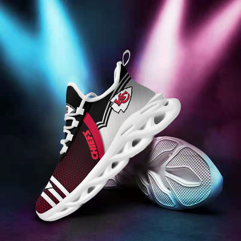 Kansas City Chiefs Yezy Running Sneakers Close Up