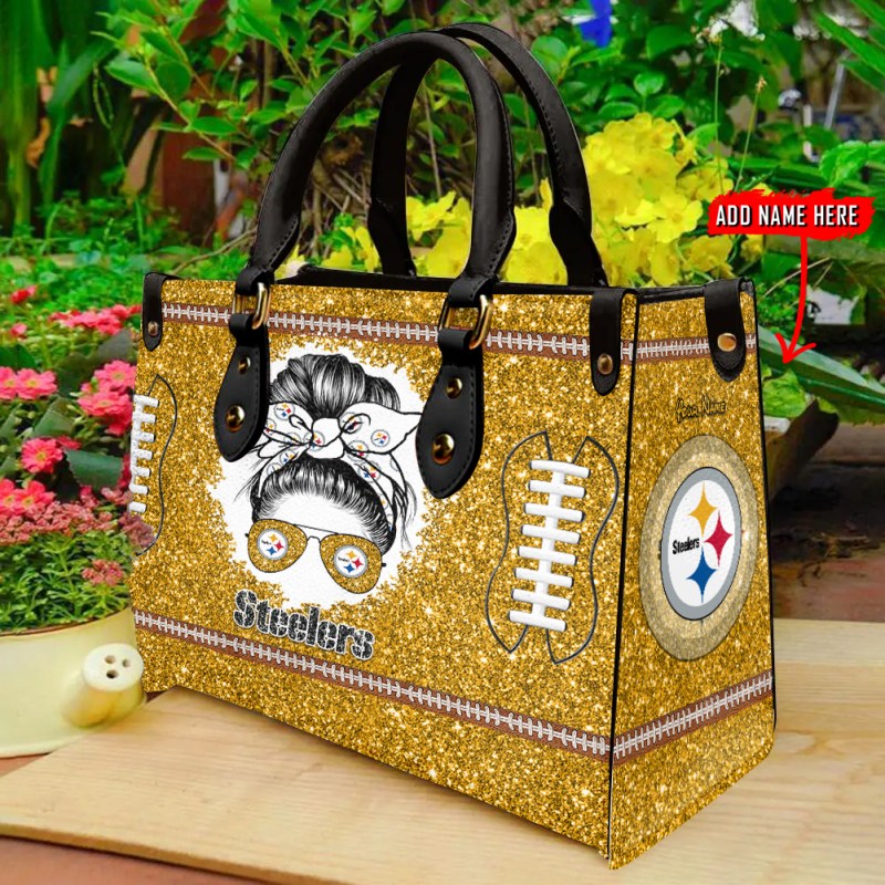 Pittsburgh Steelers Leather Hand Bag Side View