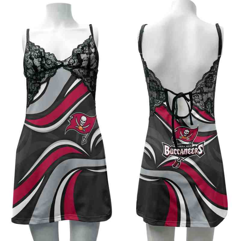 Tampa Bay Buccaneers Lace Back Strap Slip Dress Image 1