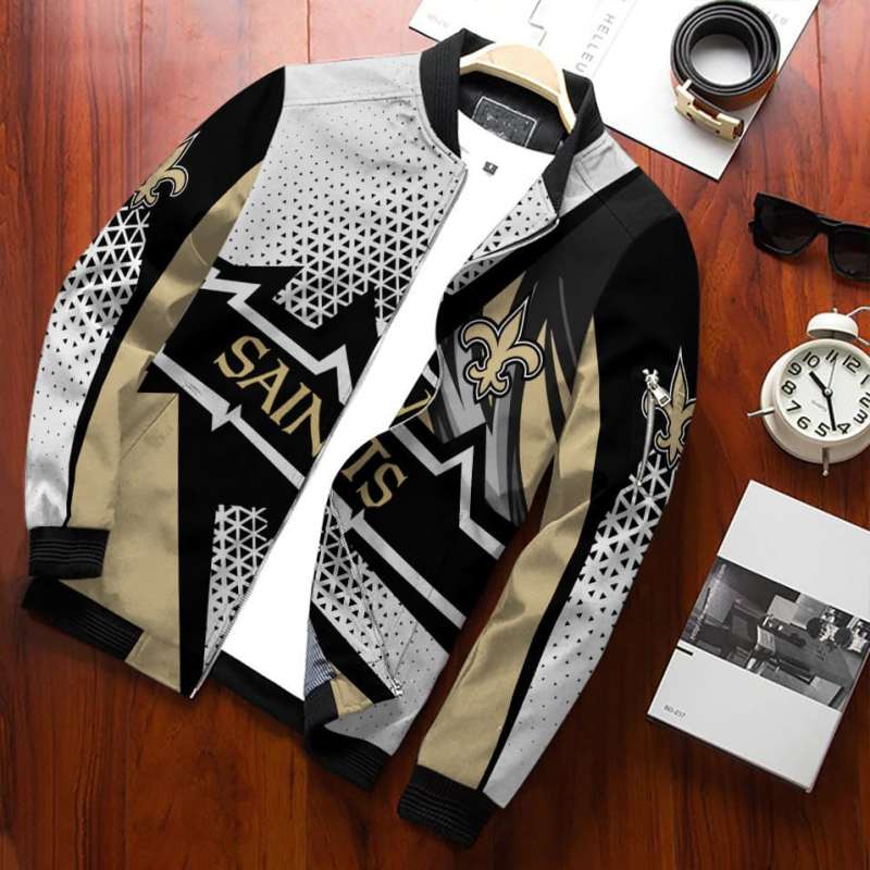 New Orleans Saints Bomber Jacket Side View