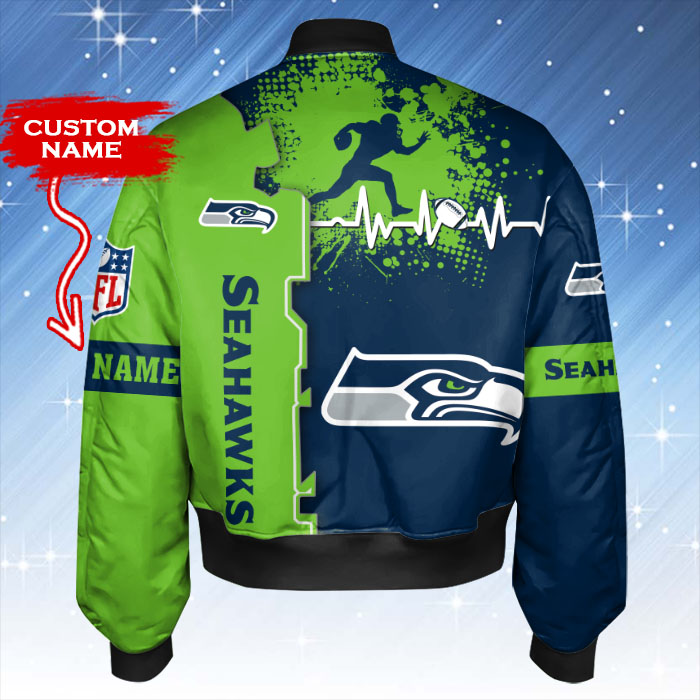 Seattle Seahawks Bomber Jacket Back View