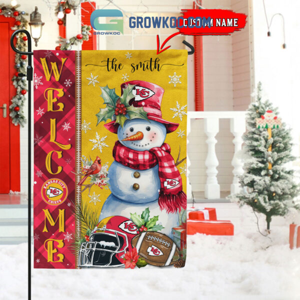 Kansas City Chiefs Christmas Personalized Flag