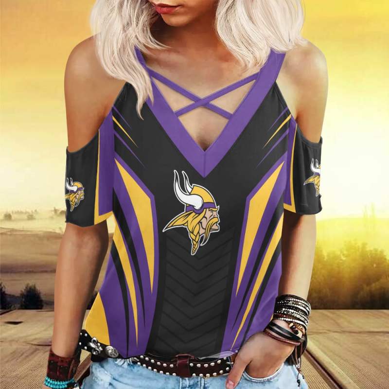Minnesota Vikings Miss Hollow Out Blouse Shirt