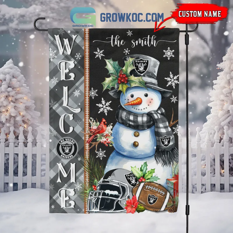 Las Vegas Raiders Christmas Personalized Flag 1