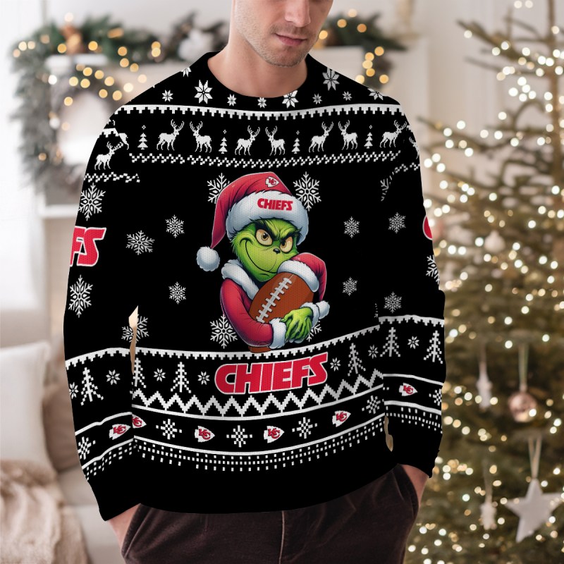 Kansas City Chiefs Ugly Christmas Sweater Outdoor 1