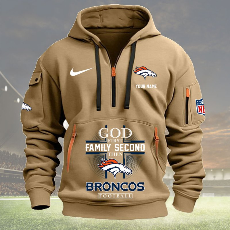 Denver Broncos Khaki Hoodie
