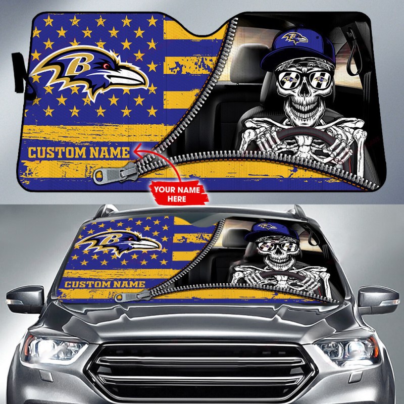 Baltimore Ravens Personalized Auto Sun Shade