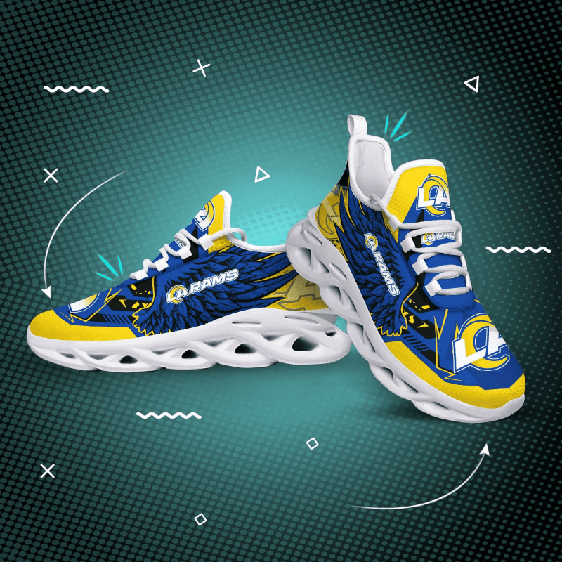 Los Angeles Rams Yeezy Running Sneakers Front View