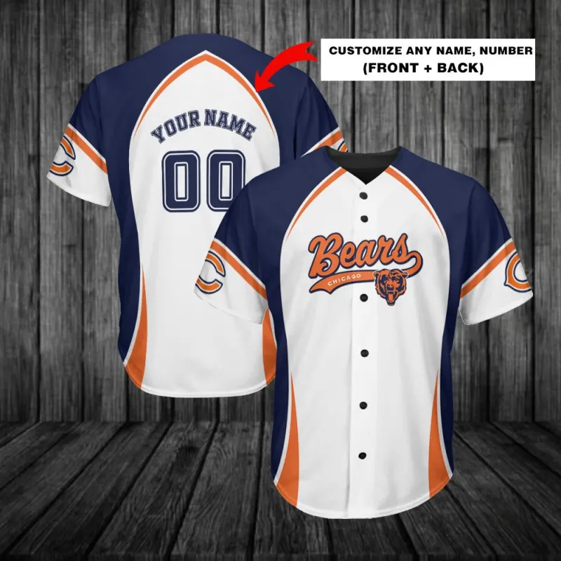 Chicago Bears Personalized Baseball Jersey