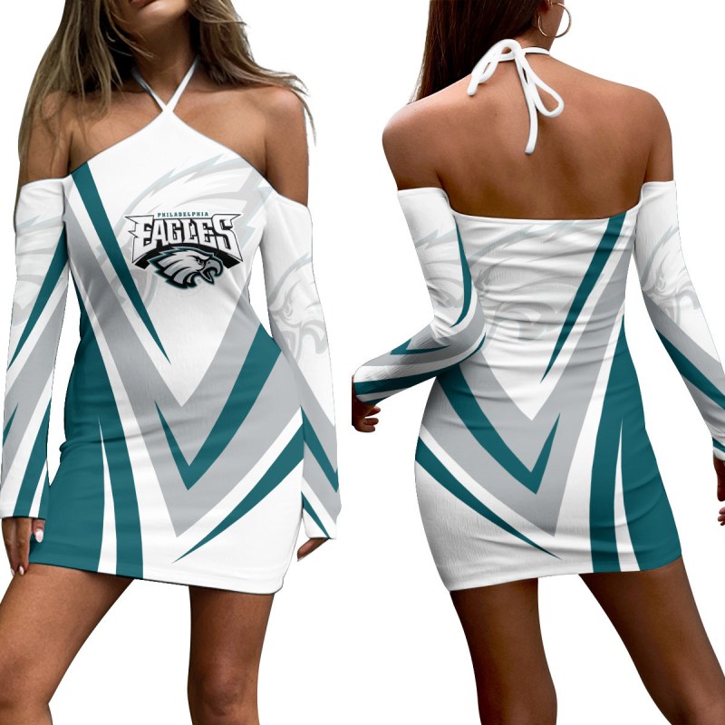 Philadelphia Eagles Halter Lace-up Dress