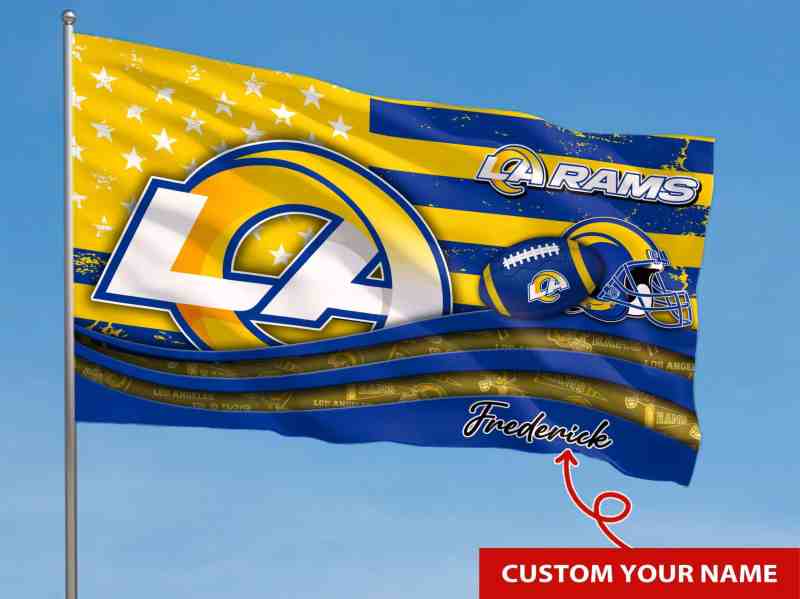 Los Angeles Rams Personalized Flag - Display View