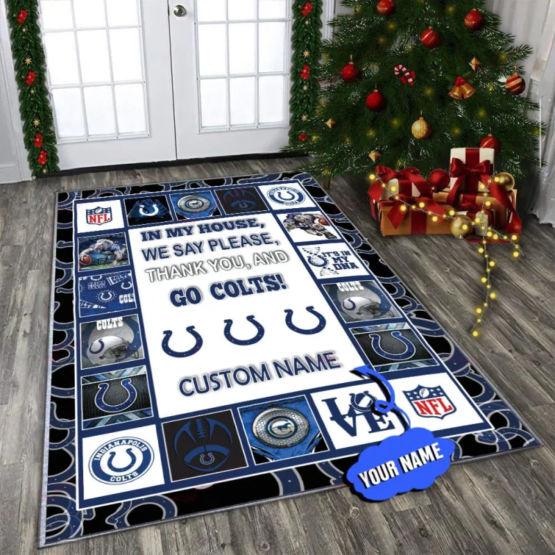 Indianapolis Colts Personalized Premium Rectangle Rug