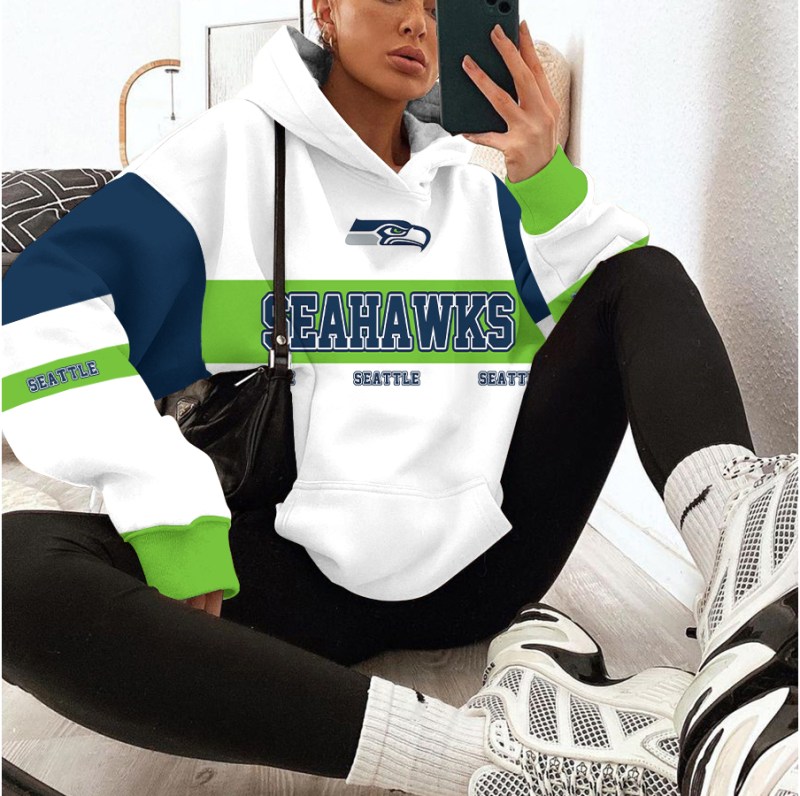 Seattle Seahawks Printed Hooded Pocket Pullover Hoodie