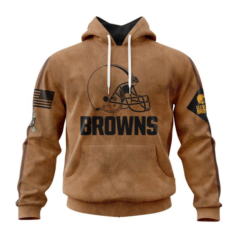 Cleveland Browns Personalized Salute To Service Club Hoodie