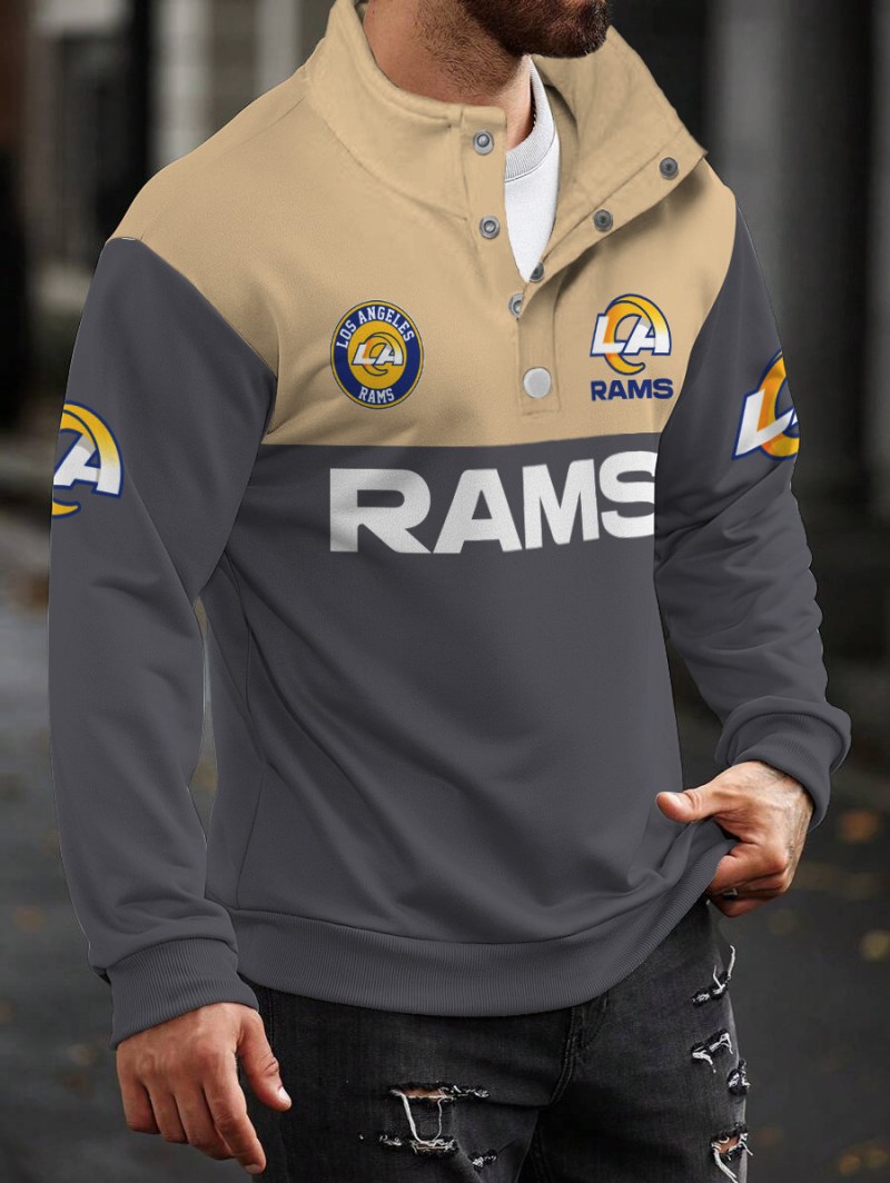 Los Angeles Rams Casual Colorful Stand Collar Sweatshirt
