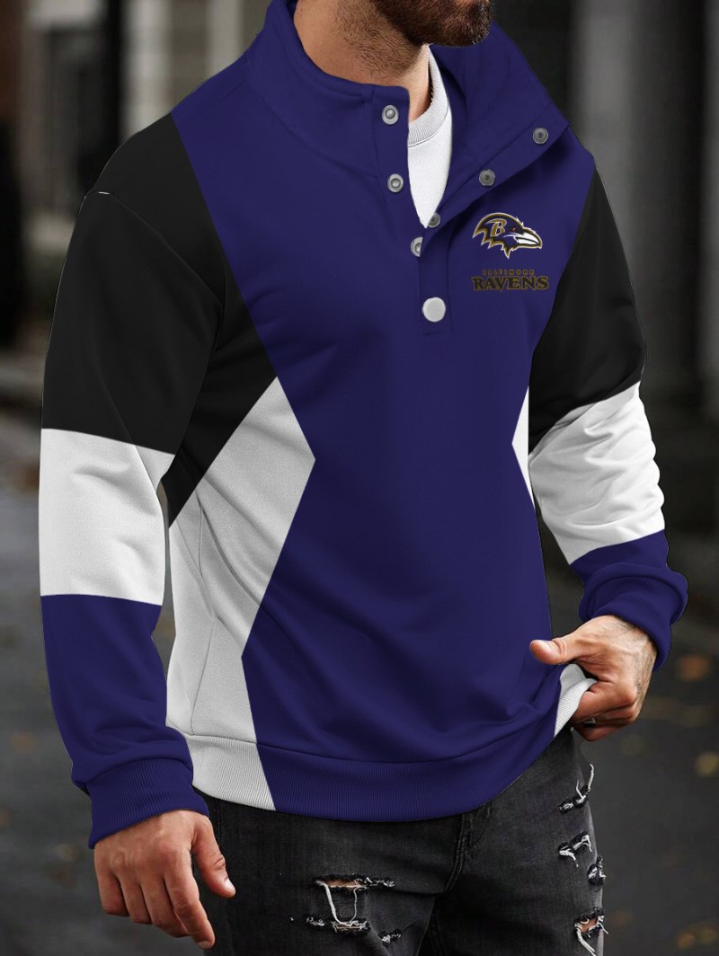 Baltimore Ravens Casual Colorful Stand Collar Sweatshirt