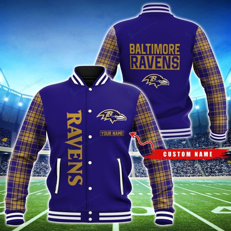 Baltimore Ravens Personalized Baseball Jacket