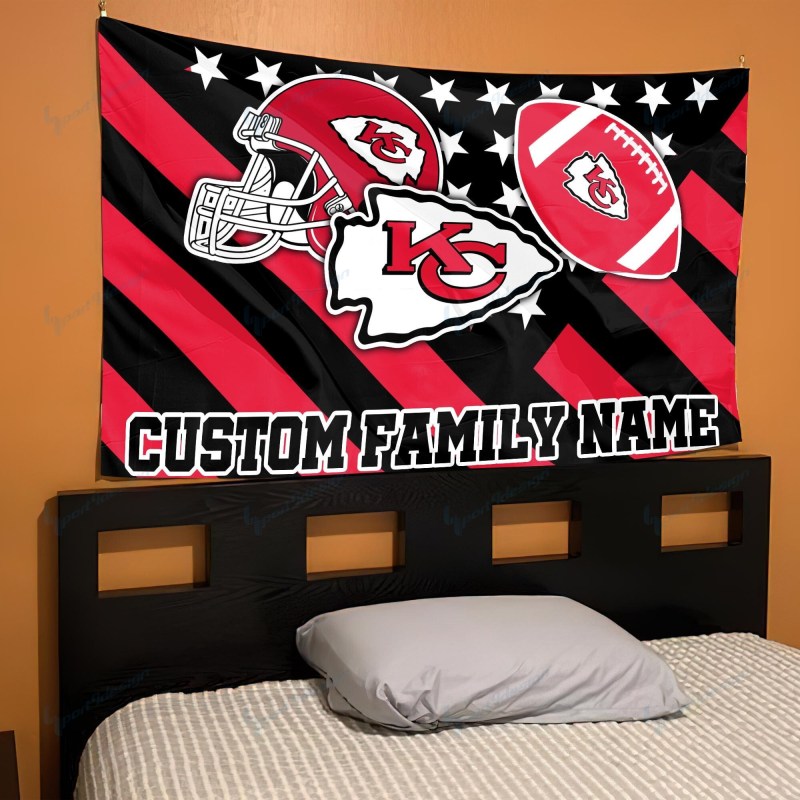Kansas City Chiefs Personalized Flag Image 2