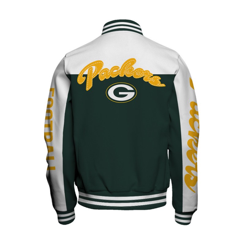 Green Bay Packers Varsity Jacket Back View
