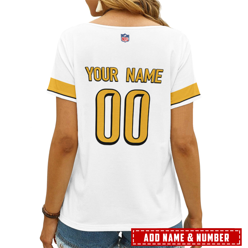 Custom Women's V-neck T-shirt for NFL Fans
