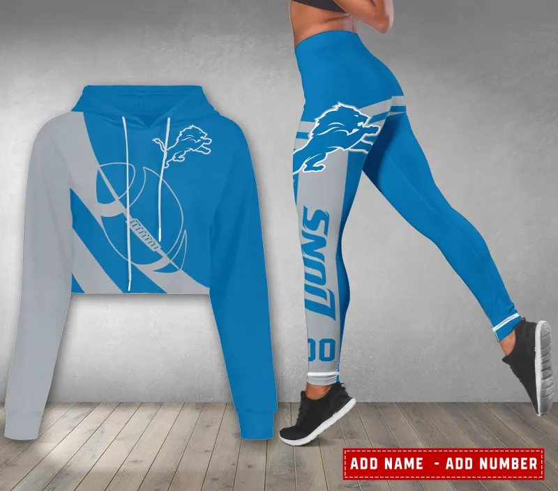 Detroit Lions Combo Croptop Hoodie and Leggings