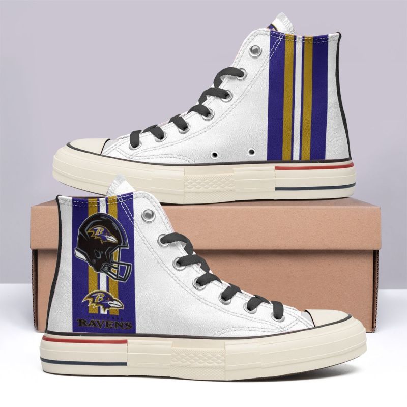 Baltimore Ravens High Top Canvas Shoes 2
