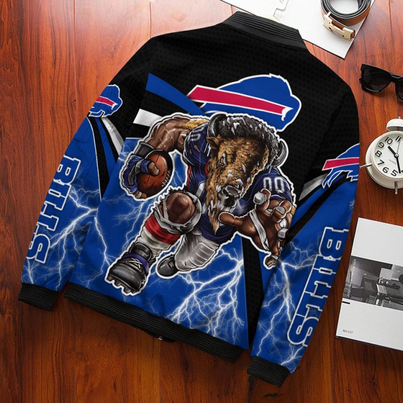 Buffalo Bills Personalized Bomber Jacket - Back View