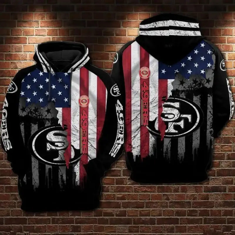 San Francisco 49ers Flag Style Hoodie