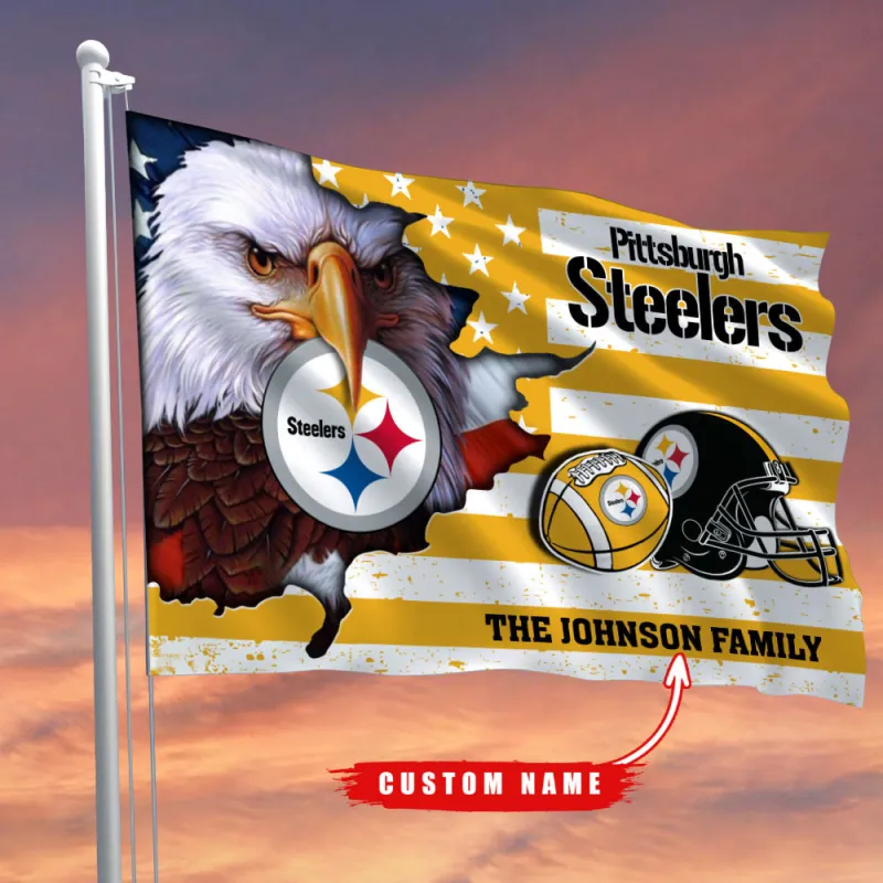 Pittsburgh Steelers Custom Name Flag