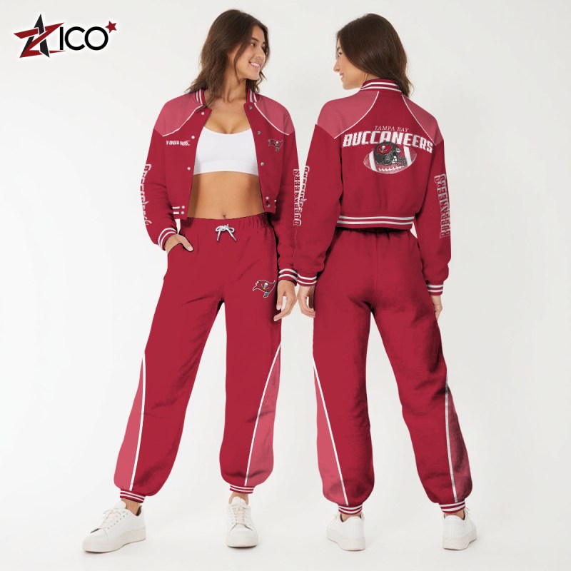 Tampa Bay Buccaneers Combo Crop Varsity Jacket and Sweatpants - Image 4