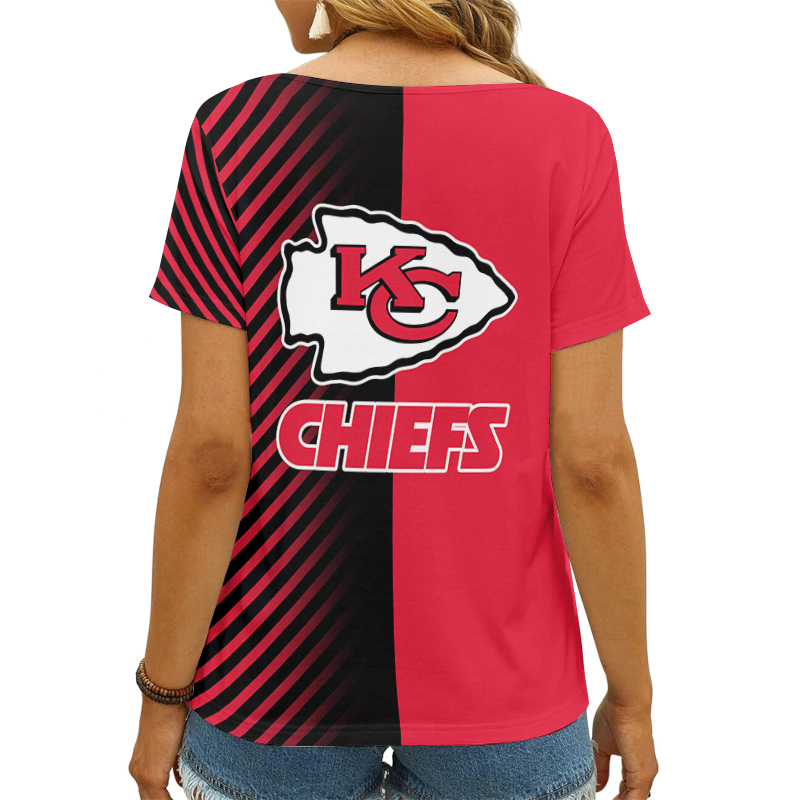 Kansas City Chiefs V-neck Women T-shirt Image 3
