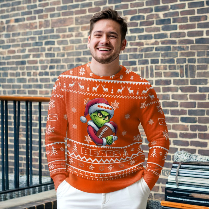Chicago Bears Ugly Christmas Sweater Outdoor View 1