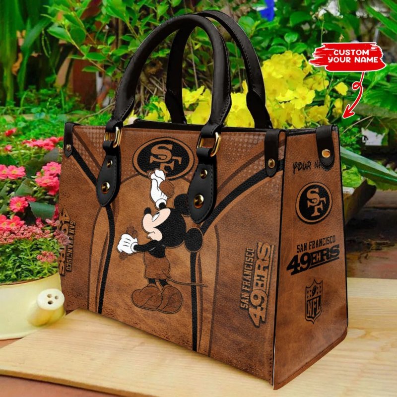San Francisco 49ers Personalized Leather Hand Bag