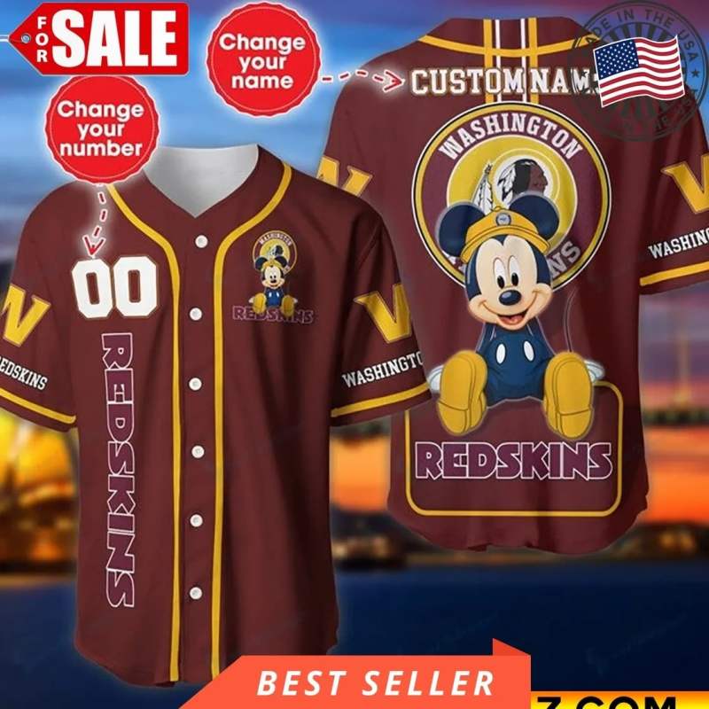 Washington Redskins Personalized Baseball Jersey