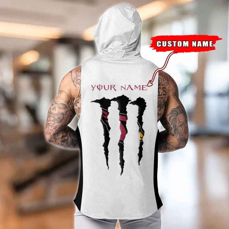 Arizona Cardinals Personalized Men's Workout Hooded Tank Top 9