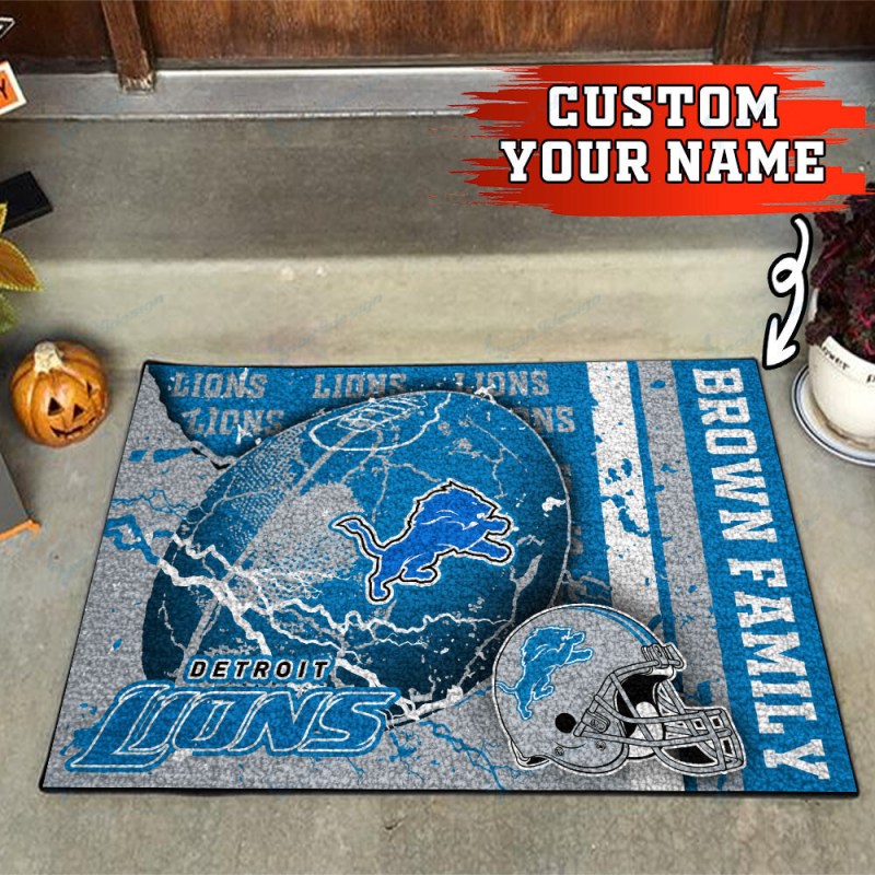Detroit Lions Personalized Doormat