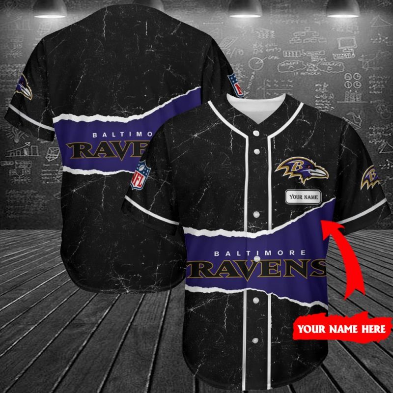 Baltimore Ravens Personalized Baseball Jersey