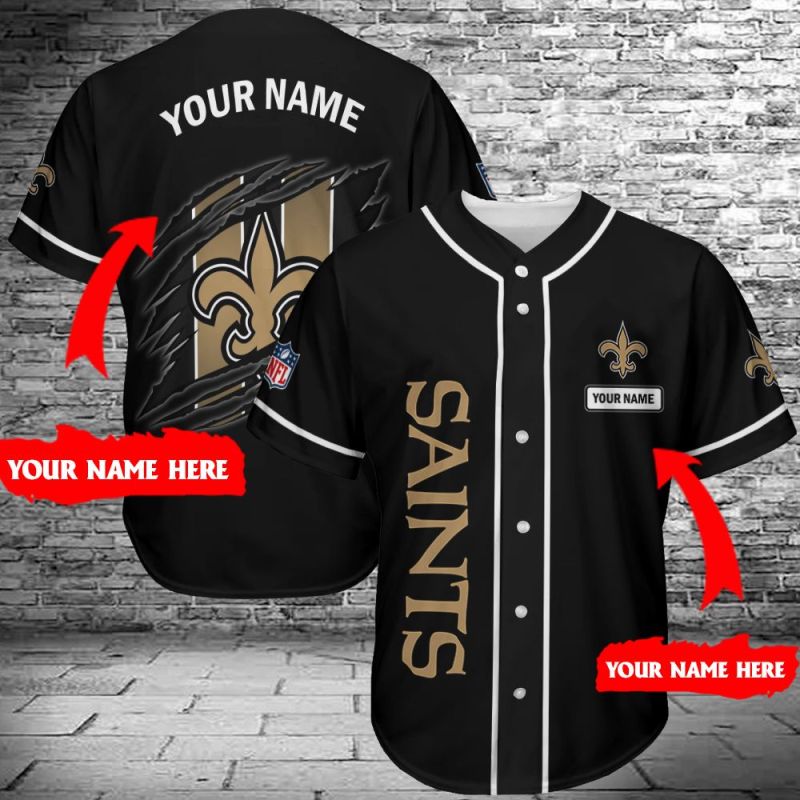 New Orleans Saints Personalized Baseball Jersey